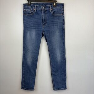 Levis 502 Jeans Mens 33x32 Blue Tapered Stretch Denim Medium Wash 29507-0053